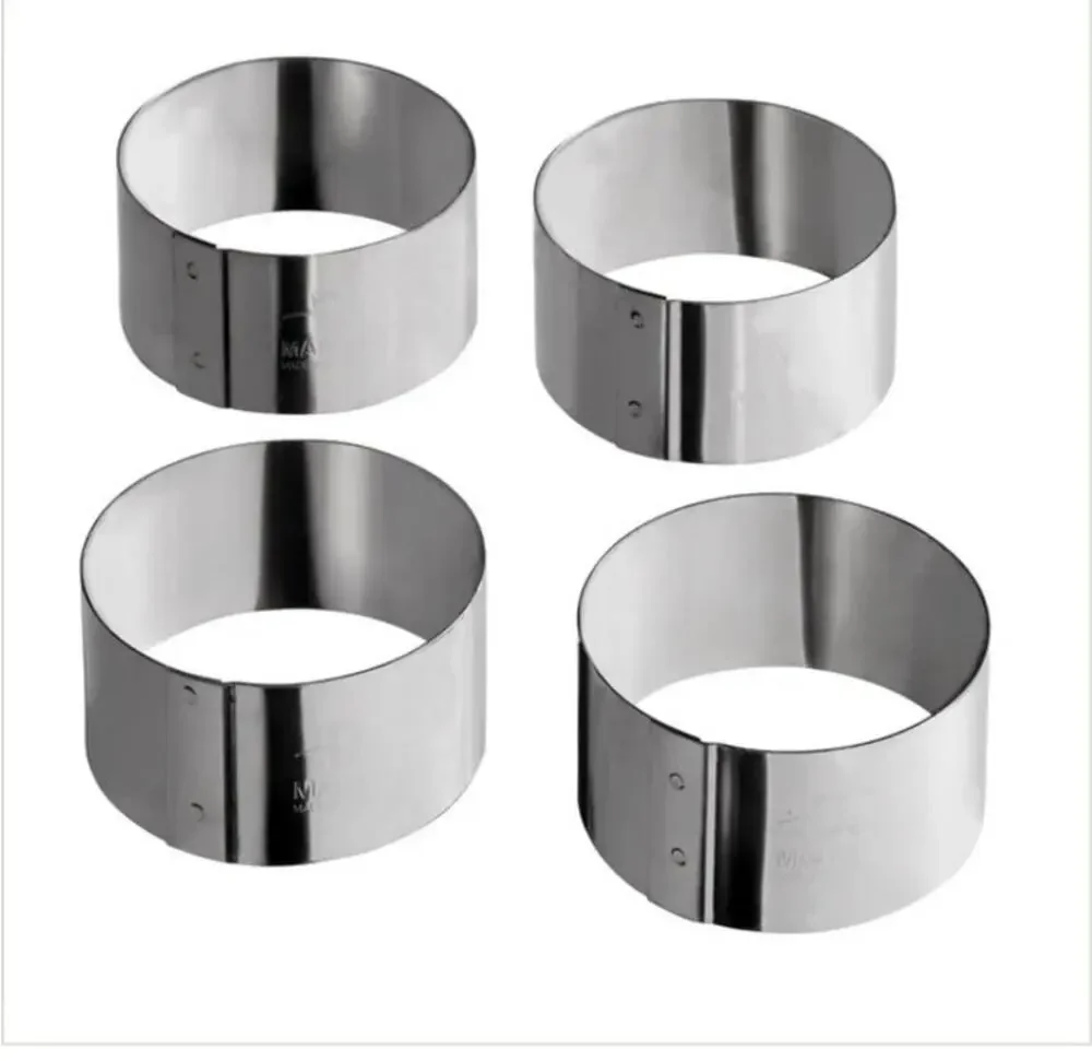 MATFER BOURGEAT Pro Stainless Steel Cake Tart Ring Round Mold 60x30 Set of 4 NWT